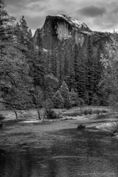 Half Dome Sentinel Bridge Black and White