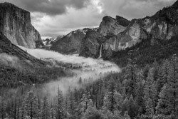 Tunnel View Fog 2 In Black and White