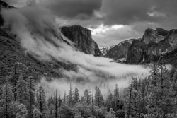 Tunnel View Fog 3 in Black and White
